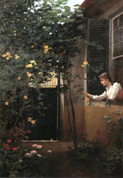 Girl at the Window by Aurelio de Figueiredo